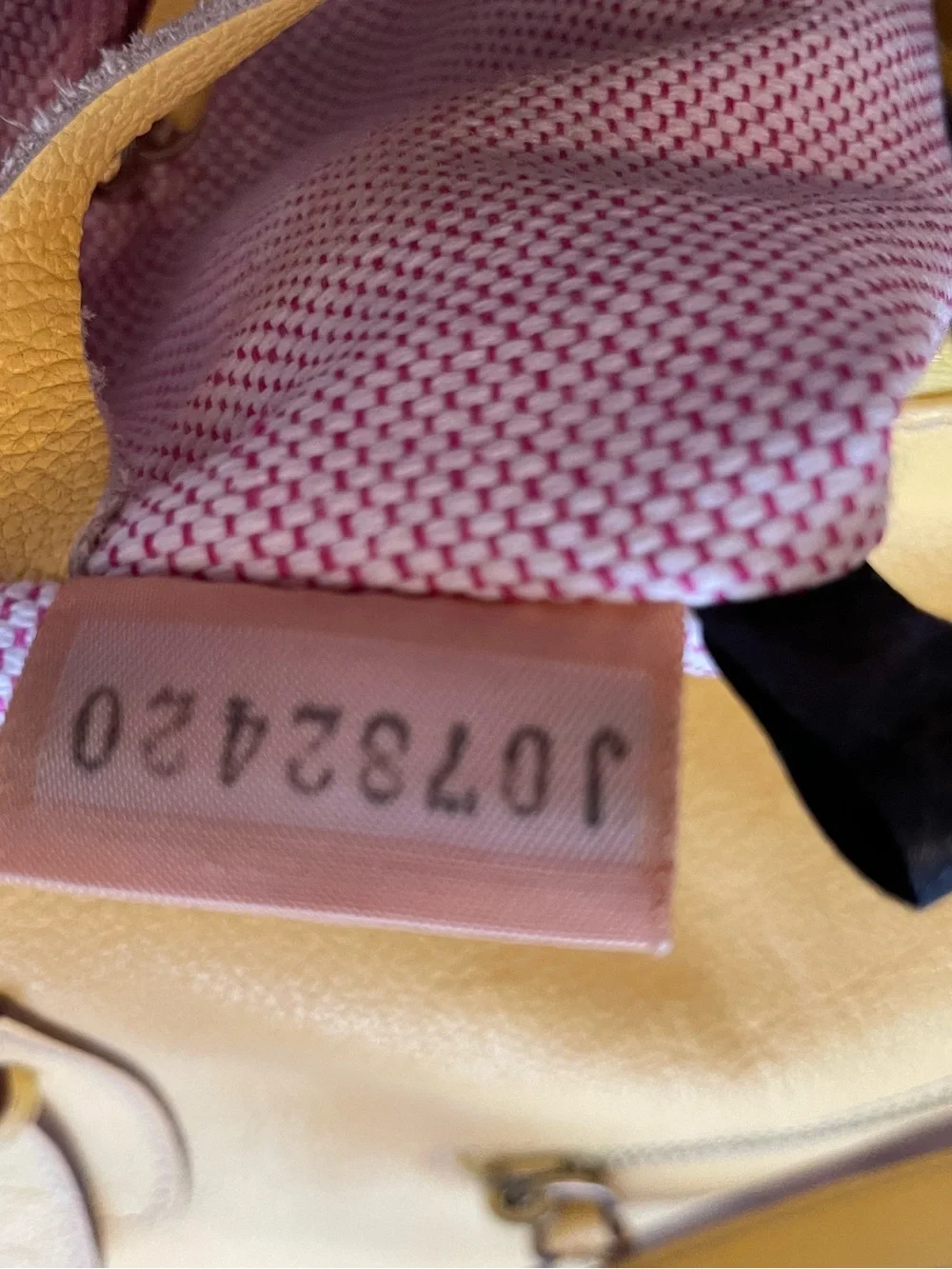 Dooney & Bourke Yellow Leather Satchel with Front Zip Pocket